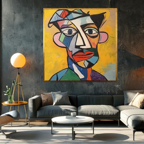 Portrait abstrait cubiste pour sublimer un mur blanc