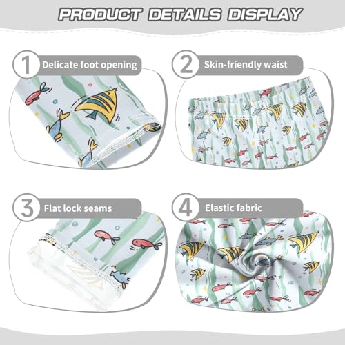 ZZKKO Girls Leggings Cute Marine Background Toddler Girls Clothes Leggings for Girls Toddler Girls Leggings 3-4T3