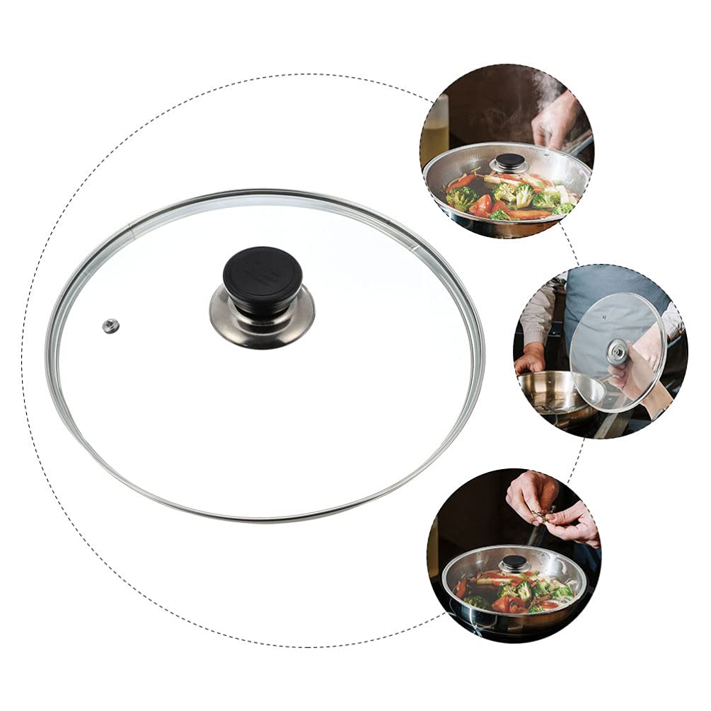 Coperchio di ricambio in vetro temperato per pentole, padelle e padelle, 34 cm