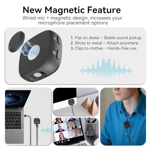 Image of AIRHUG Conference USB Microphone No Speaker, Desktop Computer Mic, Noise Canceling, Mute Button & LED Indicator, Plug & Play for Video Conference, Gaming, Online Class, Compatible with Windows & MacOS