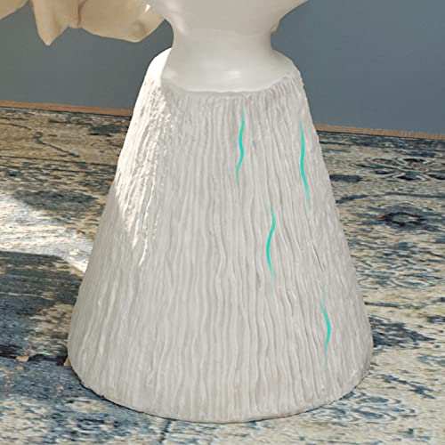 Sunbury Outdoor Side Table For Patio, 15" Concrete Side Table, White Small Side Table Plant Stand, Outdoor End Table Accent Table, Outdoor Console Table Ceramic Side Table #TOP5