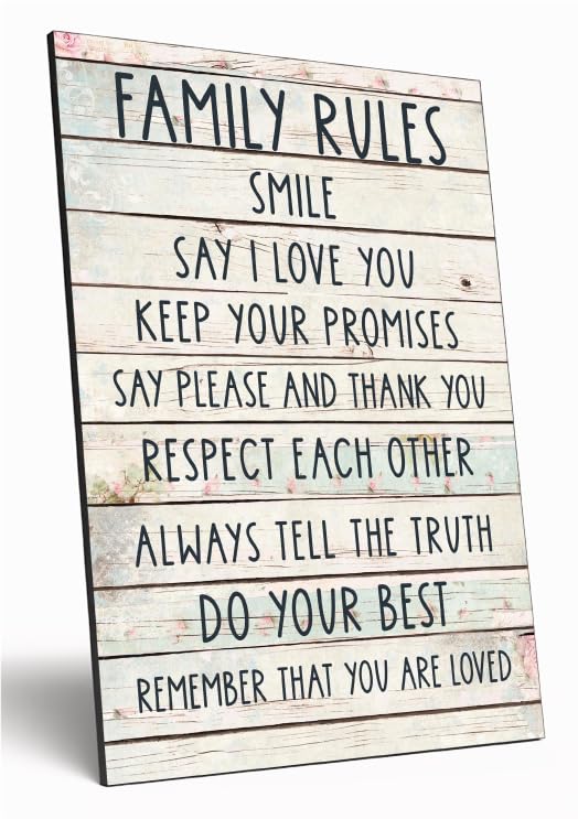 Motivational Wall Art Sign Plaque Inspire Every Day Vibrant Print Family Rules A4 Wooden Home Décor Uplifting Decoration