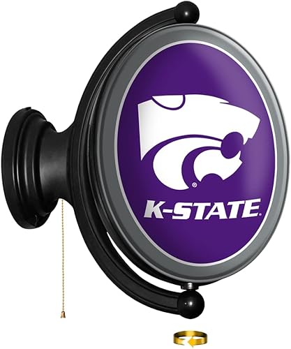 The Fan-Brand Kansas State Wildcats Cartel de pared iluminado ovalado original, decoración de pared de fútbol, baloncesto y béisbol, decoración