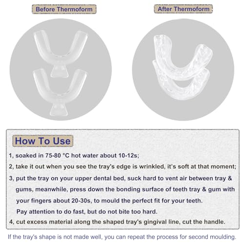 Image of 8psc Teeth Whitening Trays Kits Mouth Trays & 2 Tooth Boxes, Thermoform Moldable Whitening Teeth Tray, Oral Care Thin Moldable Mouth Tray Kit Tools for Whitening