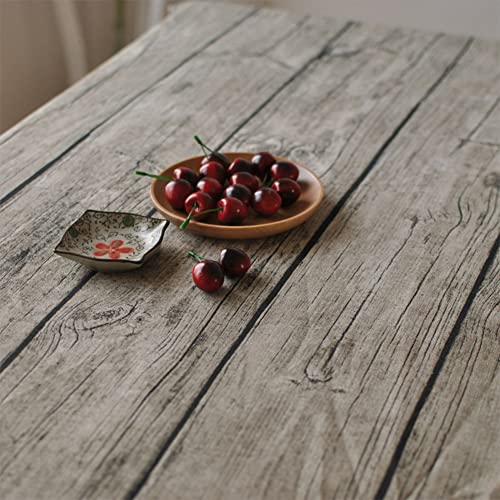 Nappe en bois vintage naturel rectangle coton et lin lavable TTPP - 6