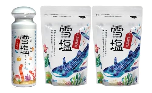雪塩パウダー ボトル50g+ジップ付きパウチ60g×2袋|宮古島の海水100%|微粒子パウダー塩|ミネラル豊富|料理・ギフト用|沖縄限定