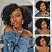 Quantum Love Short Kinky Curly Wigs Side Part Afro Curly Wig for Black Women Twist Out African American Synthetic Wigs (Black 6 Inches)