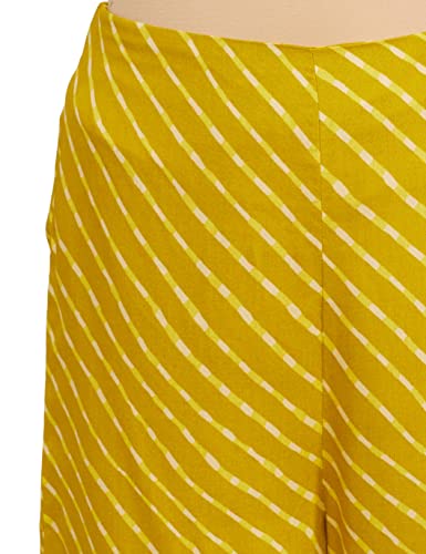 Image of Rangriti Lime Green Viscose Rayon Palazzo for Women