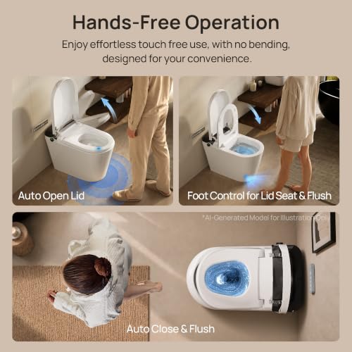 Image of DeerValley Bidet Toilet with Bubble Spa Wash, Auto Open /Close & Foam Shield