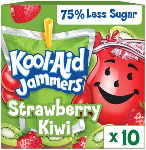 Kool-Aid Jammers Artificially Flavored Drink, 1 Pouches, for School Lunches and On-the-Go Hydration, Strawberry Kiwi Flavor, Excellent Source of Vitamin C, 6 fl oz