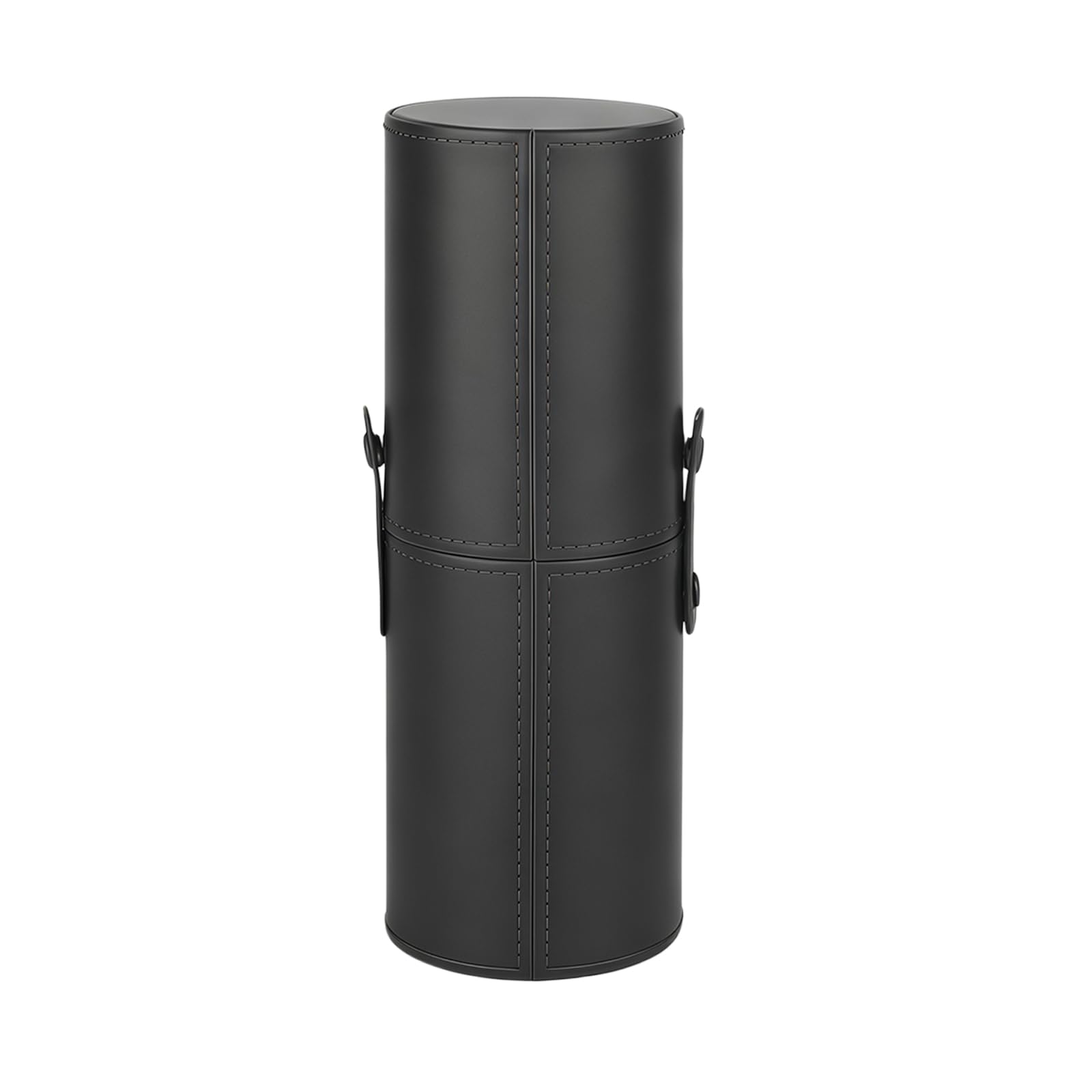 Porte-pinceaux de Maquillage Vide en Cuir synthétique avec Couvercle Noir Étui de Rangement pour pinceaux de Maquillage en Cuir synthétique