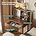 YESWOOD Vintage Vanity Desk, Solid Rubber Wood Dressing Table, Vintage Dressing Table Vanity Desk for Bedroom, Walnut, 23