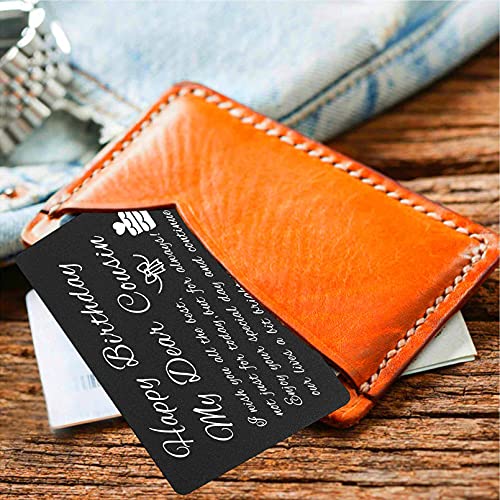 Cousin Birthday Card, Cousin Bday Gifts - Engraved Wallet Card Insert #TOP3