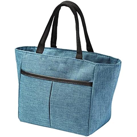 Insulated Lunch Bag for Women, Reusable Picnic Cooler Bag, Waterproof Tote Bag Portable for Girls Adults School Work (Blue) Cover