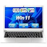 JUSTTHINK Laptop de 14 polegadas, 8 GB de RAM, SSD de 256 GB, laptop Win11, notebooks, bateria de longa duração, laptops tipo C para negócios e estudantes