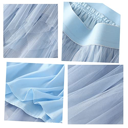 Women Mesh Midi Skirt Multilayer Pleated High Waist Lace Ballet Prom Party Tulle Tutu A-line Long Skirts4