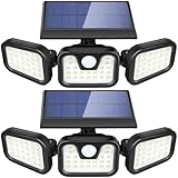 AVJONE Solar Lights Outdoor, 3000LM Super Bright Motion Sensor Outdoor Lights, IP65 Waterproof 6500K Solar Powered Security Flood Light for Garage Yard Patio