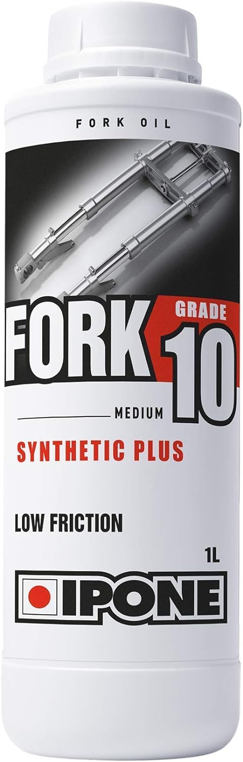 IPONE - Aceite de Horquilla Moto - Fork 10 - Semisintético - Alto rendimiento - Tecnología Anti-fricción y Anti-Emulsion - Envase 1 Litro