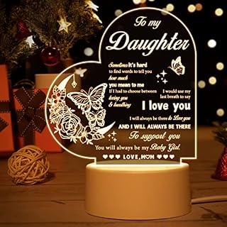 Daughter Gifts - Daughter Gifts from Mum Night Light, Birthday Gifts for Daughter, Wedding Day, Christmas, Graduation, Valentines, Birthday Gifts for Daughter, Engraved Acrylic Daughter in Law Gifts