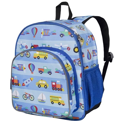 Image of Wildkin Kids 12-Inch Toddler Backpack - Lightweight School Bag for Daycare & Travel, Ages 3-7, On the Go, 12 x 10 x 4.5 inches, 12-inch Backpack Boys