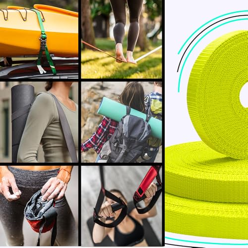 Image of TECEUM 3 /4 inch & 5 /8 inch & 1 inch & 1.5 inch & 2 inch Webbing - 10 25 50 Yards - 40+ Colors - Heavy Duty 1 Inch 1.5 Inch 2 Inch Backpack Straps - Webbing for Outdoors Indoors Crafting DIY