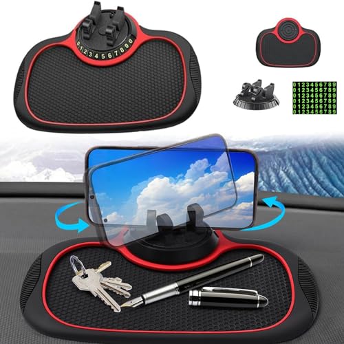 Moerae Auto Antirutschmatte - 3-in-1 Mit Handyhalter & Parkscheibe