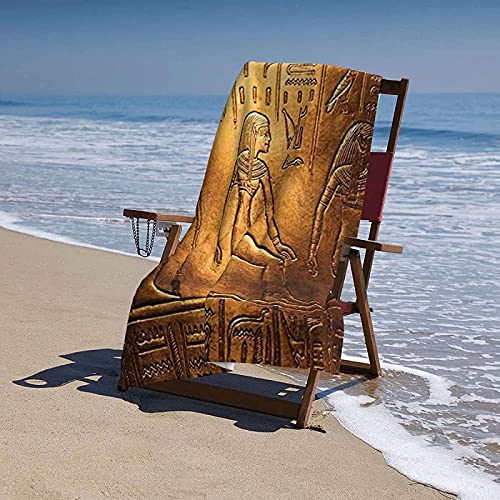 Epushow Ancient Egyptian Image Beach Towel, Oversized Microfiber Bath Towel, Large Beach Towel, Quick Drying, Travel Accessories Gifts, Women's Lovely Beach Towel, Men's Cool Beach Towel #TOP7
