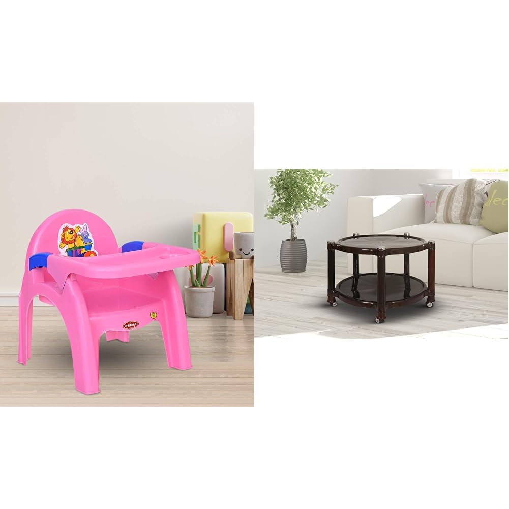 Prima Detachable Baby Desk Plastic Chair 130 High Eating Feeding Booster Seat with Tray Pink 5008 Center Trolley Coffee Table Tea Teapoy for Home Office Outdoor Cherry-image-20