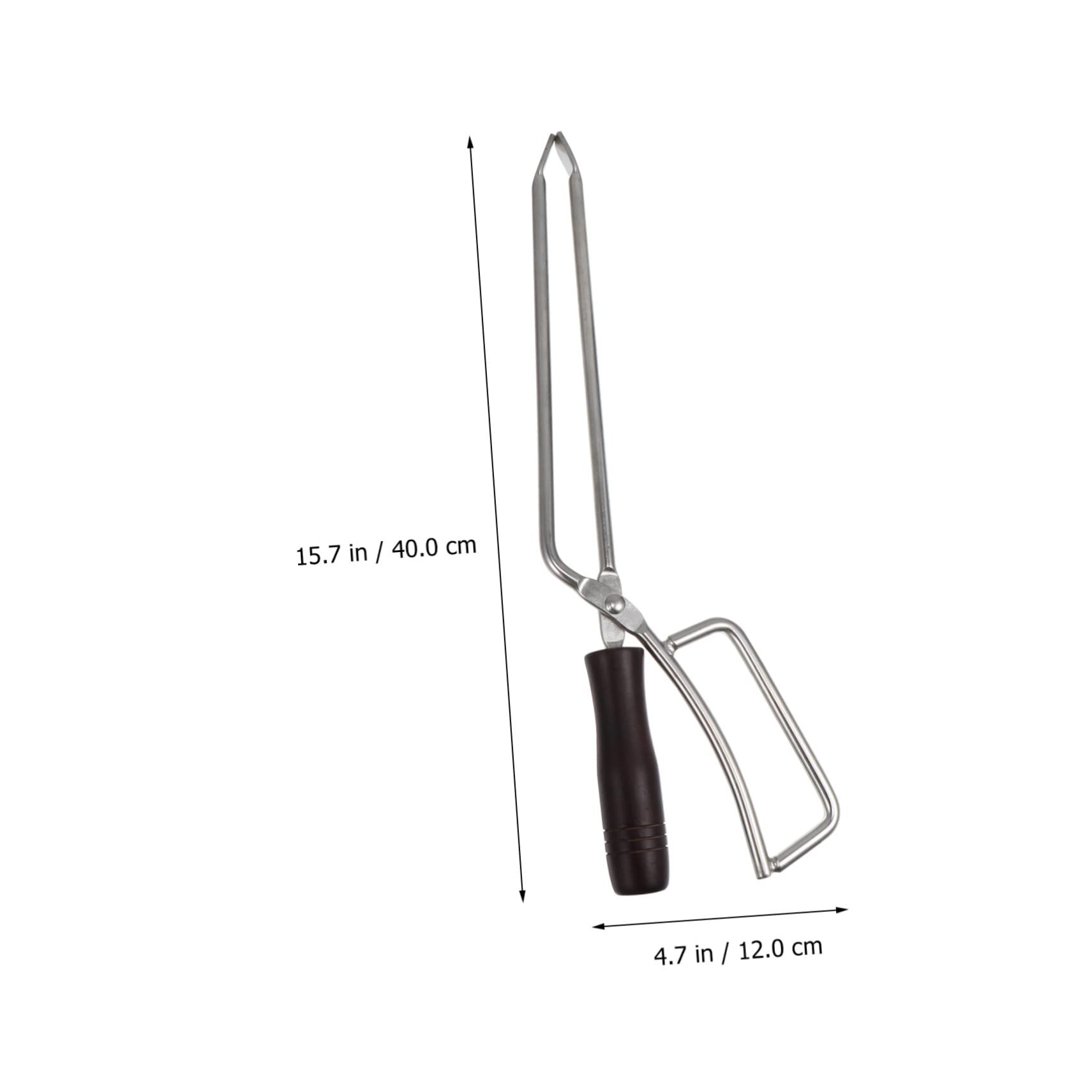 Pinza per Carbone in Acciaio Inox Manico in Legno, Lunga | Atmosfera Estiva, Outdoor Barbecue, Resistenza alle Macchie e Presa Ergonomica
