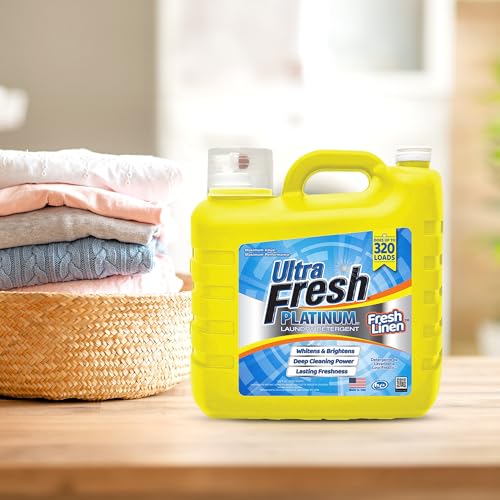 Image of Ultra Fresh 2 Pack Platinum Liquid Laundry Detergent up to 320 Loads, Fresh Linen - Deep Cleaning Power and Fresh Scent for Washing Clothes