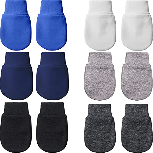 Image of 6 Pairs Newborn Baby Mittens No Scratch Gloves Infant Toddler Anti Scratch Essentials Unisex Cotton for 3-9 Months Girls Boys
