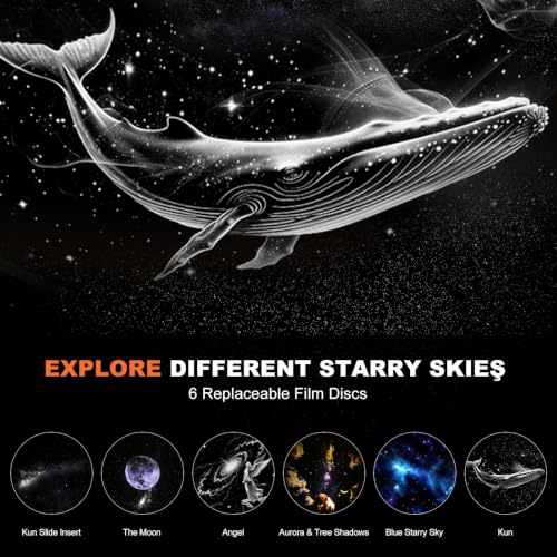 Image of 2-in-1 Galaxy Projector Night Light, USB Starry Sky Night Light Projector with Adjustable Brightness, Mini LED Ceiling /Wall Projection Lamp with 360 Rotation for Ceiling Wall Room Decor (6 Slides)