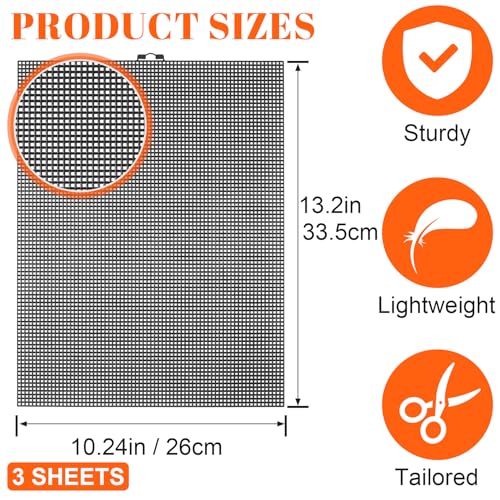 Image of Pndeyo 3 Sheets Black Fursuit Eyes Mesh, Waterproof PVC Eye Mesh Sheet, Printable Blank Plastic Canvas for Furry Cosplay Props Fursuits Handicrafts Making