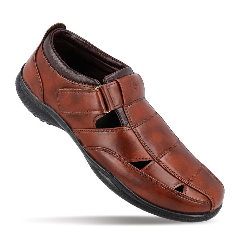 Image of WALKAROO WF6255 Mens Roman Sandals for formalwear and regular use