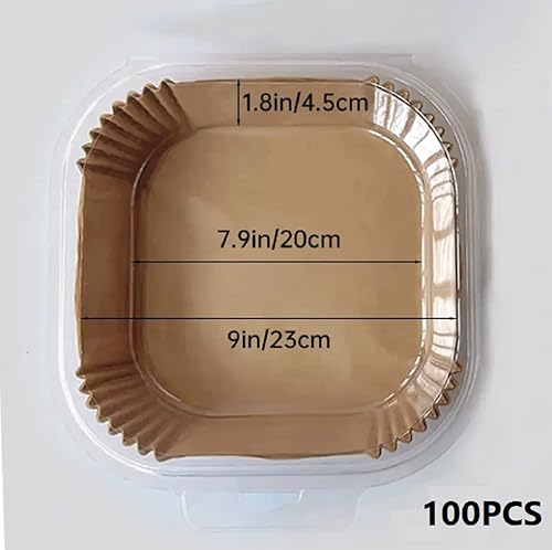 Miniatura 8 de 100 revestimientos de papel cuadrado pergamino de grado alimenticio de 79 pulgadas para cesta de freidora de aire papel de hornear desechable