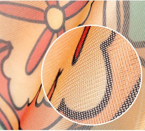 Image of Sun Flower Mosquito Net for Door Polyester Magnetic Curtain Auto Closing Insect Screen for All Door Types & Sizes with Self Adhesive Hook Tape (210 * 100cm)