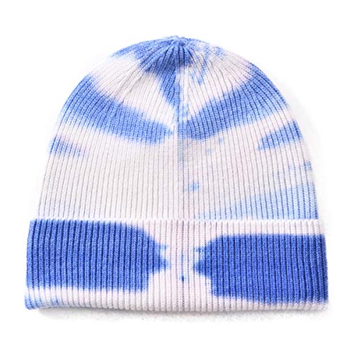 jaxmonoy Winter Wool Tie Dye Knit Beanie Hats for Women Cashmere Soft Warm Cuffed Ski Hat Skull...