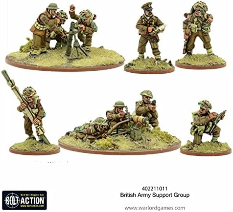 British Army support group - 28mm Scale Metal Miniatures for Bolt Action by Warlord Games - Highly Detailed World War 2 Miniatures for Table-top Wargaming