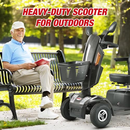 Mobility Scooters for Seniors & Adults 500lbs Capacity, Heavy Duty 4-Wheel Electric Powered Wheelchair for Travel, Elderly Device 500W All Terrain, Adjustable Seat -Black