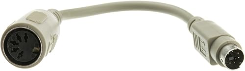 Miniatura 1 de at to PS2 Adaptador de teclado, Din5 (at) Hembra a MiniDin6 (PS2) Macho, 6 pulgadas