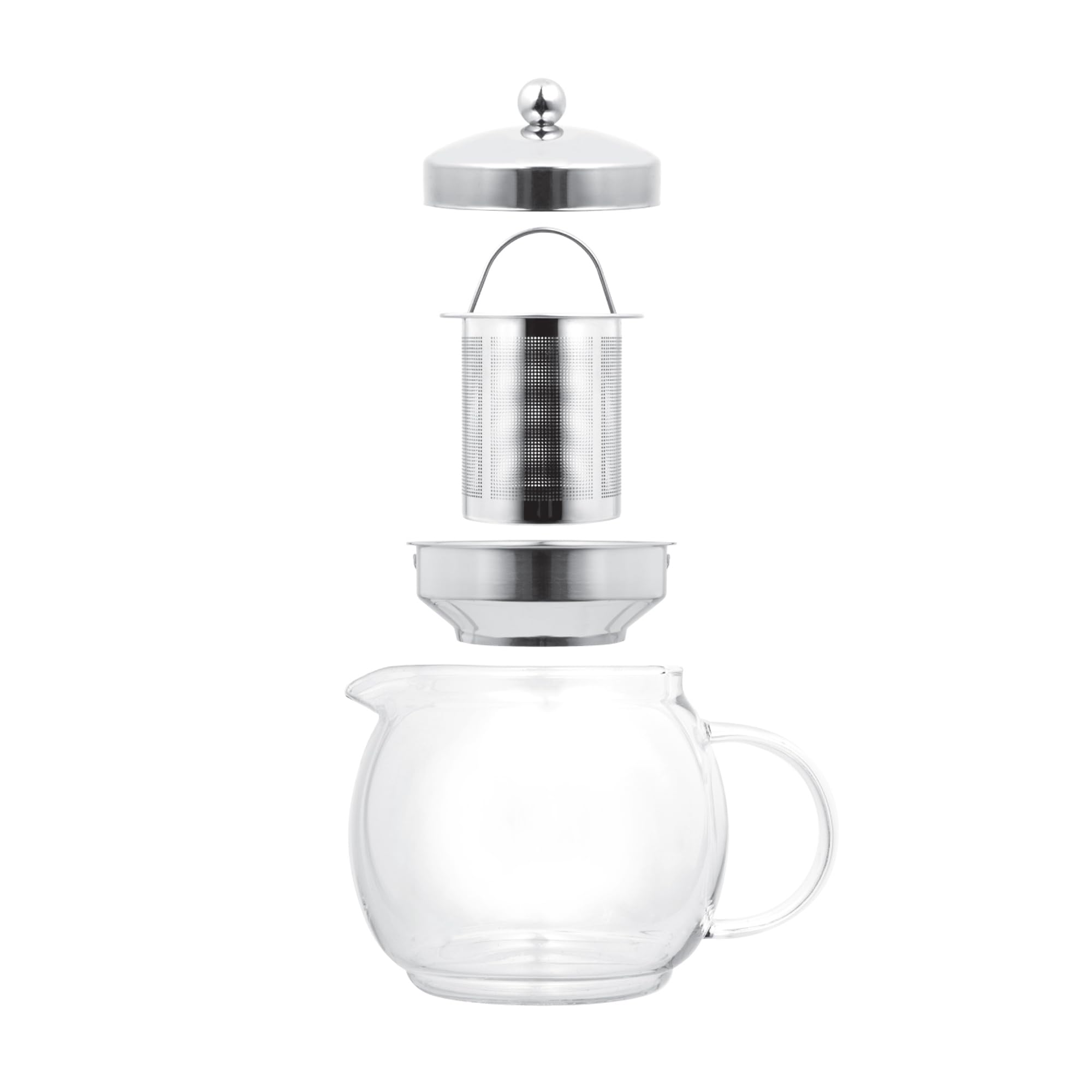 Ceylon Théière en verre en acier inoxydable Infuseur 750 ml