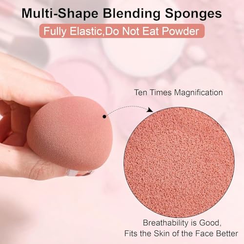 Image of Ultra Soft Professional Sponge Set for Face Makeup (4 Pcs) | Makeup Sponges for Liquid & Cream Products | Latex-Free, Reusable & Washable (Multicolor)
