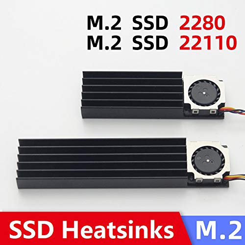 YLC NVMe M.2 SSD 2280/22110 Disipadores de calor con ventilador de velocidad ajustable de 20 mm de refrigeración potente 2280 22mm*80mm