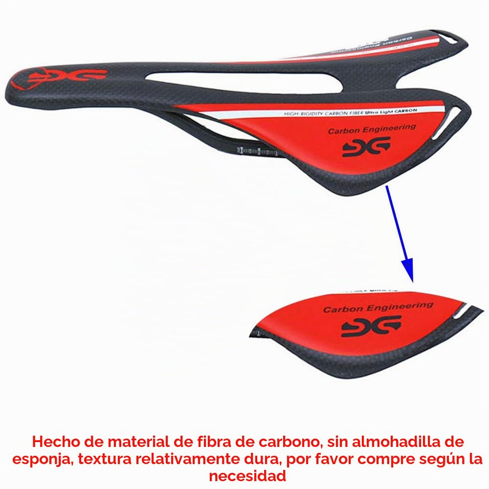 ESEN SP Sillín de Bicicleta de Carretera MTB de Fibra de Carbono Ultraligero Hueco Mate/Brillante 3k