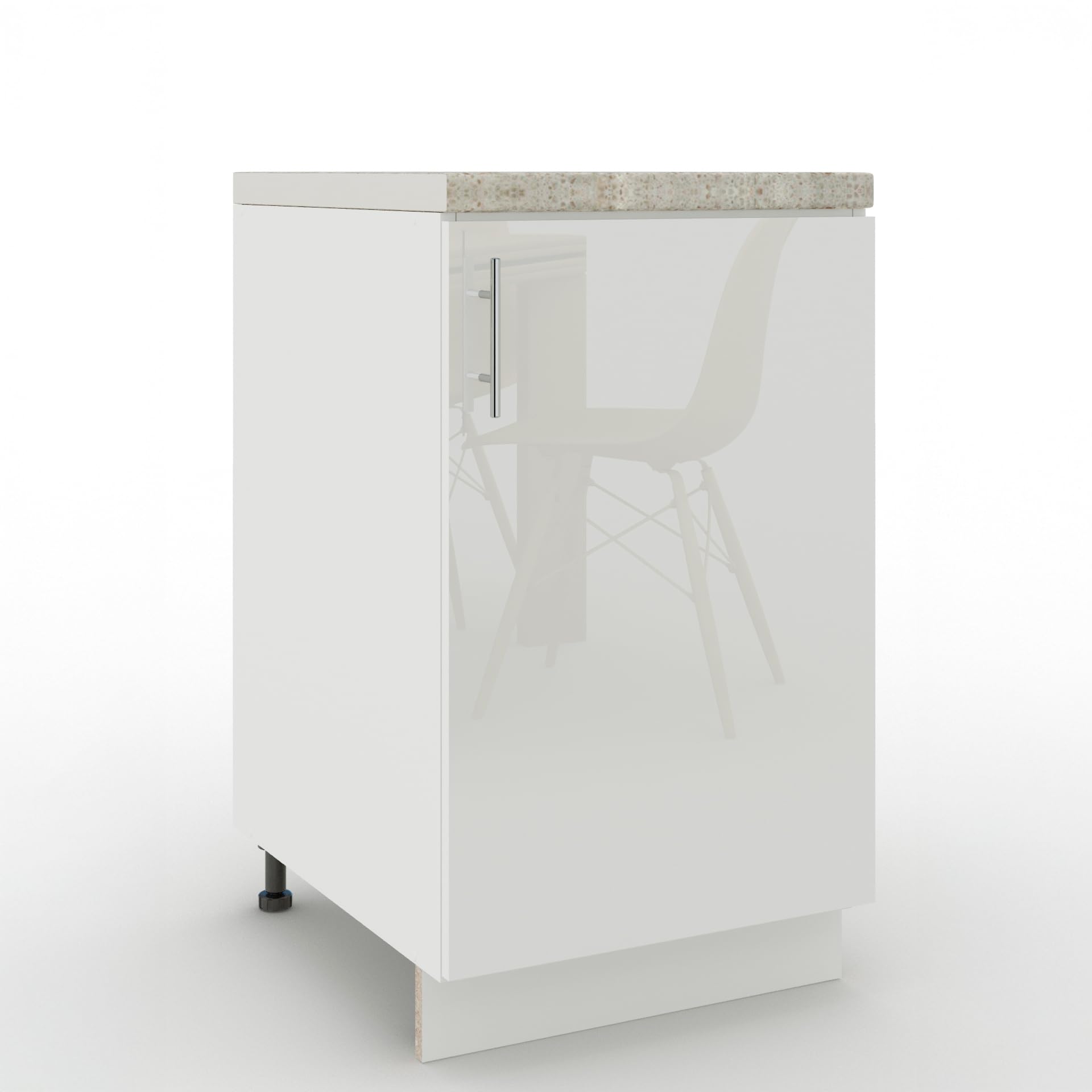 JD Greta Adjustable Kitchen Base Unit - 500mm - Base Cabinet with Door & Worktop - White Gloss — image 1