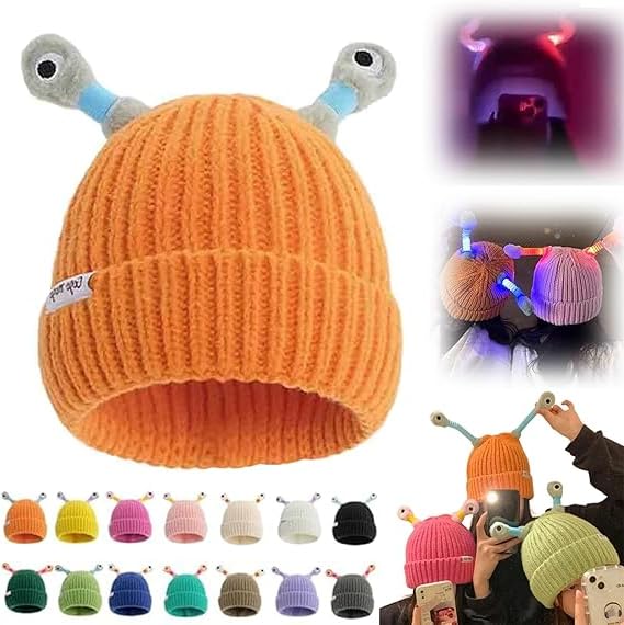 Monster Tentacles Hat, Glowing Little Monster Knit Hat,Cute Glowing Little Little Monster Knit Beanie Retractable Tentacles