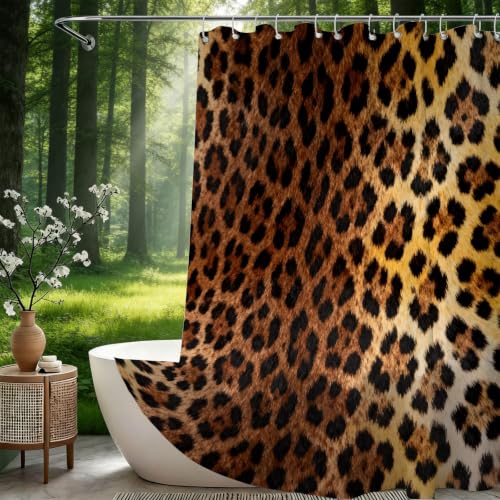 Rideau de douche 200x200 chic imprimé léopard en polyester imperméable - 3
