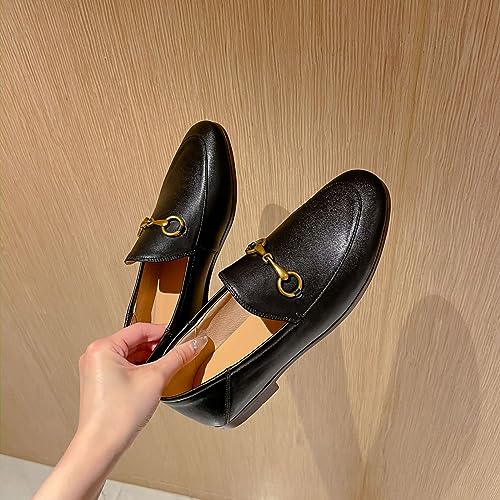 Vertudy Women's Work Loafers: Leather, Pointed Toe, Slip-On & Mules