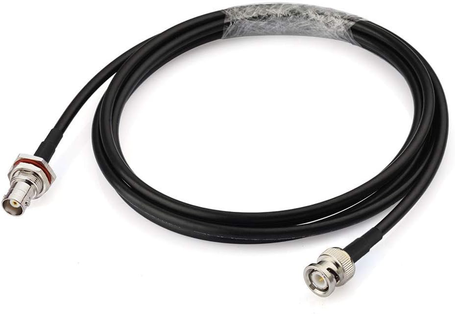 Bingfu BNC Male to Female Bulkhead Mount RG58 Coax Jumper Cable 2m 6.5 feet for Wireless Microphone System Receiver CB Radio UHF VHF Ham Radio Amateur Radio Mobile Radio Antenna Patch Panel Rack Mount