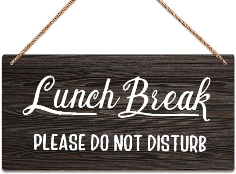 Sarvada Decor 6x12 Inch Hanging Wood Sign Lunch Break Sign Do Not Disturb Wood Office Hanging Gift For Home Coffee House Bar Décor-picture-32